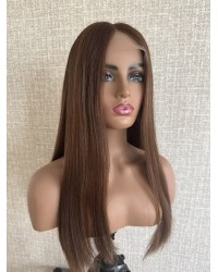 22" Autumn Warm Chestnut Brown Lace Top Wig – Virgin European Hair Autumn Warm Chestnut Brown Lace Top Wig, Virgin European Hair, Ear-to-Ear Lace, Subtle Reddish Tone, 22 Inch