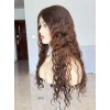 24 Inch Curly Virgin Human Hair Wig D4/6-8# Brown Color | Swiss Lace Top | OlokeyWigs