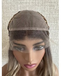 Balayage Smoky Ash & Champagne Lights Luxury Wig 22" Balayage Smoky Ash & Champagne Lights Lace Top Wig – Virgin Brazilian Hair