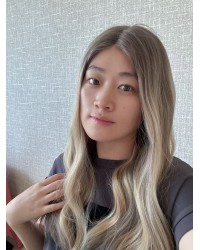 Balayage Smoky Ash & Champagne Lights Luxury Wig 22" Balayage Smoky Ash & Champagne Lights Lace Top Wig – Virgin Brazilian Hair