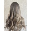 22" Balayage Smoky Ash & Champagne Lights Lace Top Wig – Virgin Brazilian Hair