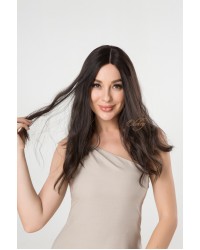 Premium Lace Top Wig, Natural #2 Dark Brown, Brazilian Human Hair, Ear-to-Ear Lace, 20 Inch Sheitel
