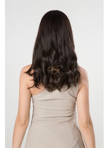 20" Premium Lace Top Wig – Natural #2 Dark Brown, 100% Brazilian Human Hair, Ear-to-Ear Lace with Wefted Back, Sheitel