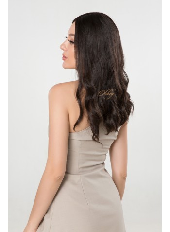 20" Premium Lace Top Wig – Natural Softer Dark Brown Brazilian Human Hair Luxury Wigs