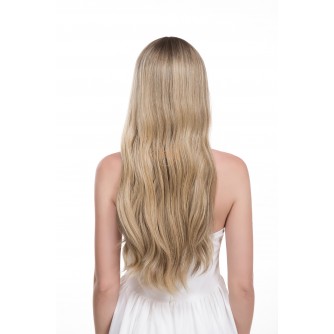Warm Beige Blonde Balayage Lace Top Wig – Real Human Hair, Natural Scalp Look Luxury Wigs