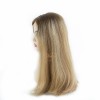 Lace Top 5*5 Color Highlights Blonde Virgin European Hair Kosher Wigs 