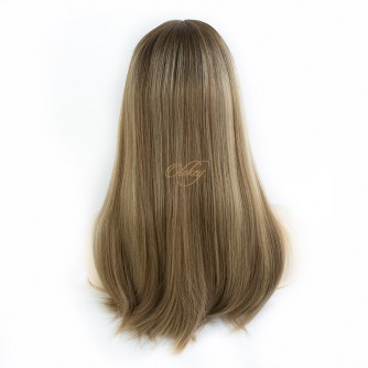 Lace Top 5*5 Color Highlights Blonde Virgin European Hair Kosher Wigs 