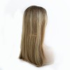 Lace Top 5*5 Color Highlights Blonde Virgin European Hair Kosher Wigs 