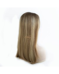Lace Top 5*5 Color Highlights Blonde Virgin European Hair Kosher Wigs 