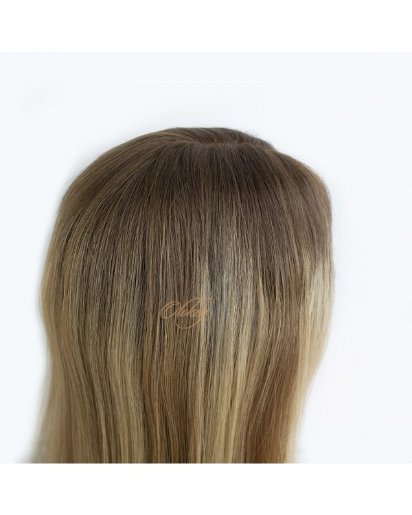 Lace Top 5*5 Color Highlights Blonde Virgin European Hair Kosher Wigs 