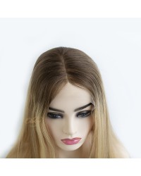 Lace Top 5*5 Color Highlights Blonde Virgin European Hair Kosher Wigs 