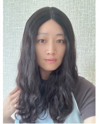 20" Natural 2# Darker Brown Brazilian Waves – Luxury Lace Top Wig 20-inch Natural 2# darker brown Brazilian wave lace top wig with mini tiny layers and Swiss lace single knots