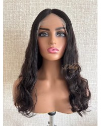 20" Natural 2# Darker Brown Brazilian Waves – Luxury Lace Top Wig 20-inch Natural 2# darker brown Brazilian wave lace top wig with mini tiny layers and Swiss lace single knots