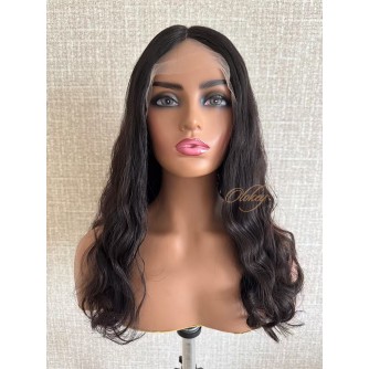 20" Luxury Lace Top Wig – Natural 2# Dark Brown Brazilian Waves | Virgin Brazilian Hair | Swiss Lace Single Knots