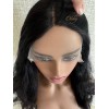 20-inch Natural 2# darker brown Brazilian wave lace top wig with mini tiny layers and Swiss lace single knots
