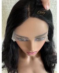 20" Natural 2# Darker Brown Brazilian Waves – Luxury Lace Top Wig 20-inch Natural 2# darker brown Brazilian wave lace top wig with mini tiny layers and Swiss lace single knots