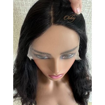 20" Luxury Lace Top Wig – Natural Soft Darker Brown Brazilian Waves | Virgin Brazilian Hair | Swiss Lace Single Knots