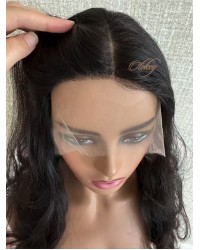 22in Natural 2# Dark Brown Waves Lace Top Wig 22" Lace Top Natural 2# Dark Brown Wavy Wig with Swiss Lace and Mini Tiny Layer