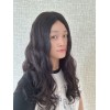 22" Lace Top Natural 2# Dark Brown Wavy Wig with Swiss Lace and Mini Tiny Layer