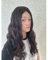 22in Natural 2# Dark Brown Waves Lace Top Wig 22" Lace Top Natural 2# Dark Brown Wavy Wig with Swiss Lace and Mini Tiny Layer
