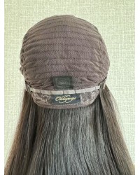 22in Natural 2# Dark Brown Waves Lace Top Wig 22" Lace Top Natural 2# Dark Brown Wavy Wig with Swiss Lace and Mini Tiny Layer