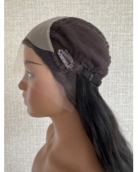 22in Natural 2# Dark Brown Waves Lace Top Wig 22" Lace Top Natural 2# Dark Brown Wavy Wig with Swiss Lace and Mini Tiny Layer