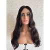 22" Lace Top Natural 2# Dark Brown Wavy Wig with Swiss Lace and Mini Tiny Layer