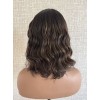 12 inch short lace top Brazilian wave wig darker brown #2 with #8 accents