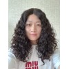 20" Natural 2# Darker Brown Brazilian Curly Lace Top Wig – Swiss Lace Single Knots, Silk Top