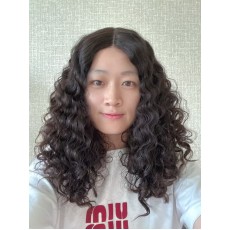 20" Luxury Darker Brown Natural 2# Brazilian Curly Lace Top Wig