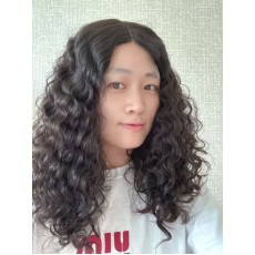 20" Luxury Darker Brown Natural 2# Brazilian Curly Lace Top Wig