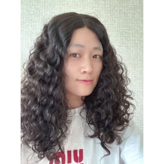 20" Luxury Darker Brown Natural 2# Brazilian Curly Lace Top Wig