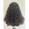 20" Natural 2# Darker Brown Brazilian Curly Lace Top Wig – Swiss Lace Single Knots, Silk Top
