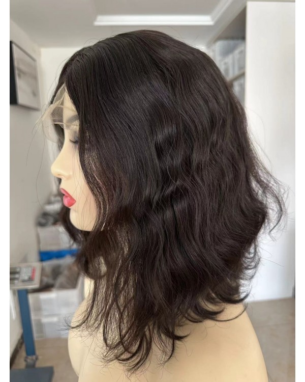 14" Lace Top With Ear-To-Ear Lace Natural Brazilian Wave Hair Kosher Wig