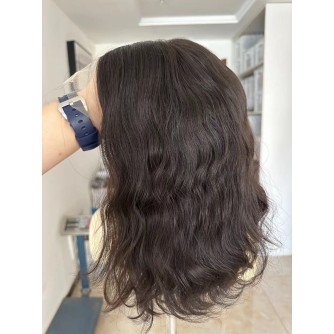 14" Lace Top With Ear-To-Ear Lace Natural Brazilian Wave Hair Kosher Wig