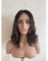 16" Brunette Lace Top Wig – Brazilian Wave 16 inch deep brunette lace top wig Brazilian wave hair