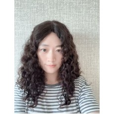 20" Luxury Dark Brown Curls | Natural 4# Brazilian Curly Lace Top Wig | Hand-Tied Swiss Lace