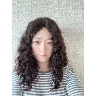 20" Luxury Dark Brown Curls | Natural 4# Brazilian Curly Lace Top Wig | Hand-Tied Swiss Lace