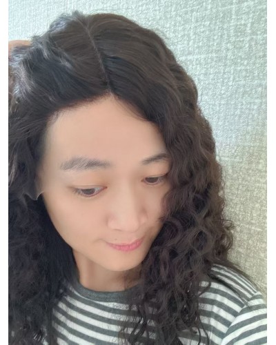 20" Luxury Dark Brown Natural 4# Brazilian Curly Lace Top Wig 