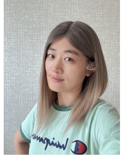 16" Balayage Ombre Blonde & Smoky Beige Lace Top Wig
