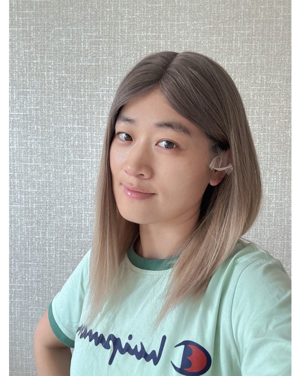 16" Balayage Ombre Blonde & Smoky Beige Lace Top Wig