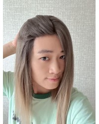 Balayage Ombre Blonde & Smoky Beige Melt Lace Top Wig – 16 Inch 16" Balayage Ombre Blonde & Smoky Beige Melt Lace Top Wig – Virgin Brazilian Hair
