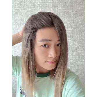 16" Balayage Ombre Blonde & Smoky Beige Lace Top Wig