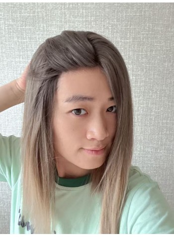 16" Balayage Ombre Blonde & Smoky Beige Lace Top Wig