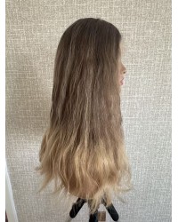 20 inch Balayage Ombre Blonde & Smoky Beige Melt Lace Top Wig – Virgin Brazilian Hair