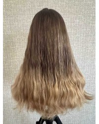 20 inch Balayage Ombre Blonde & Smoky Beige Melt Lace Top Wig – Virgin Brazilian Hair