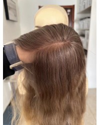 20 inch Balayage Ombre Blonde & Smoky Beige Melt Lace Top Wig – Virgin Brazilian Hair