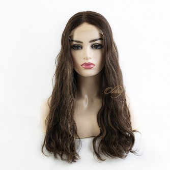 Lace Top  With Ear To Ear Lace Natural European N4#/14# Highlights Color Virgin European Hair Kosher Wigs