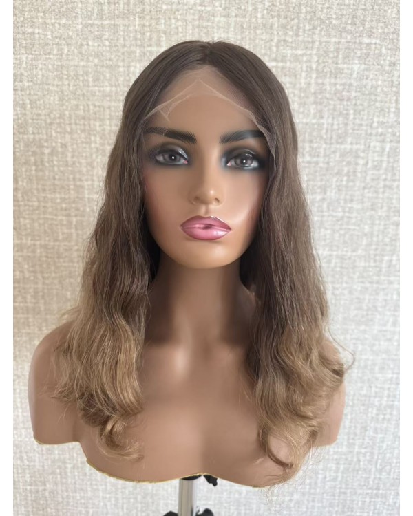 18" Lace Top Ombre Chestnut to Honey Blonde Brazilian Wave Hair Wig – Natural Gradient Luxury Wigs