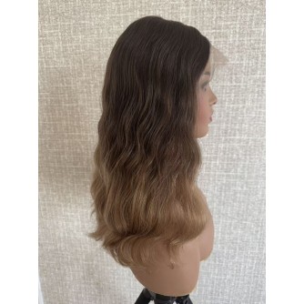 18" Lace Top Ombre Chestnut to Honey Blonde Brazilian Wave Hair Wig – Natural Gradient Luxury Wigs